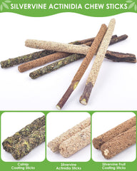 Palitos de matatabi para aumentar el apetito y apoyar la digestión en gatos.