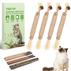Palitos matatabi de TINDTOP para gatos, 10 unidades, estimulan juego y mordida saludable.