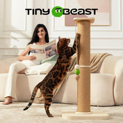 TinyBeast torre de 35 pulgadas con rascado vertical para gatos activos