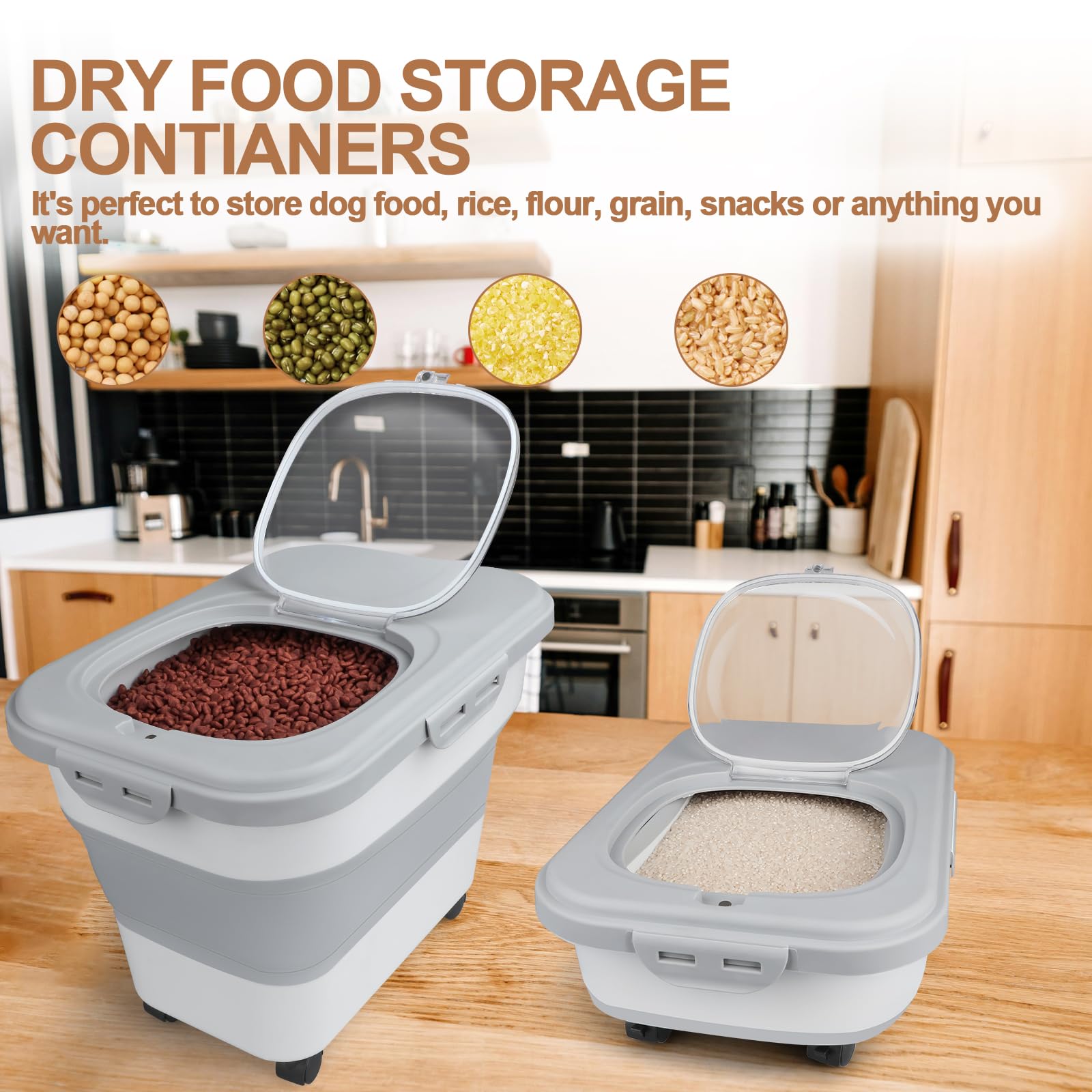 Tiovery contenedor multipropósito para comida de perros, gatos y aves