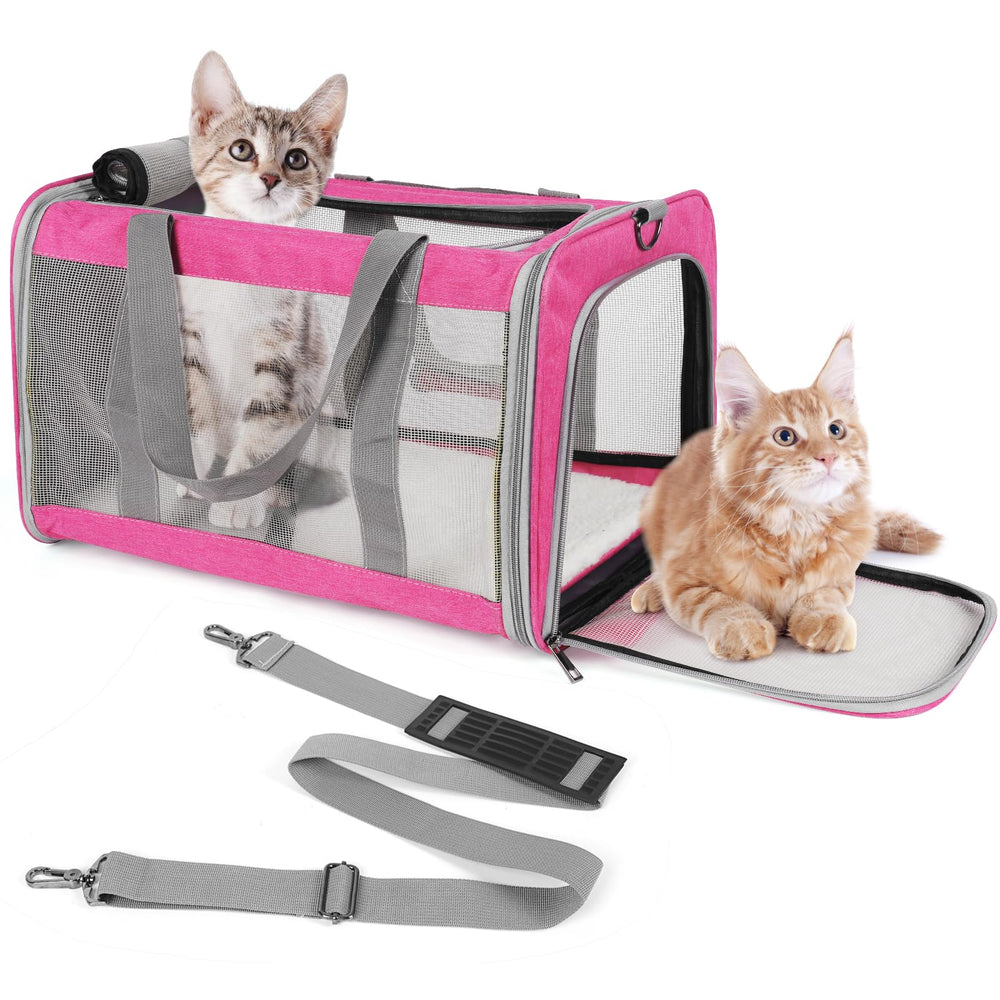 TIYOLAT carrier para gato grande en rosa, transporte cómodo y seguro