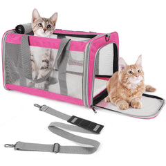 TIYOLAT carrier para gato grande en rosa, transporte cómodo y seguro