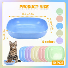 TKOnline tazón gatos plástico beige, estable para uso diario.