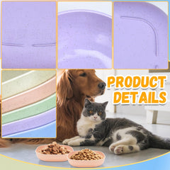 TKOnline tazón gatos plástico morado, borde bajo para reducir bigotes.