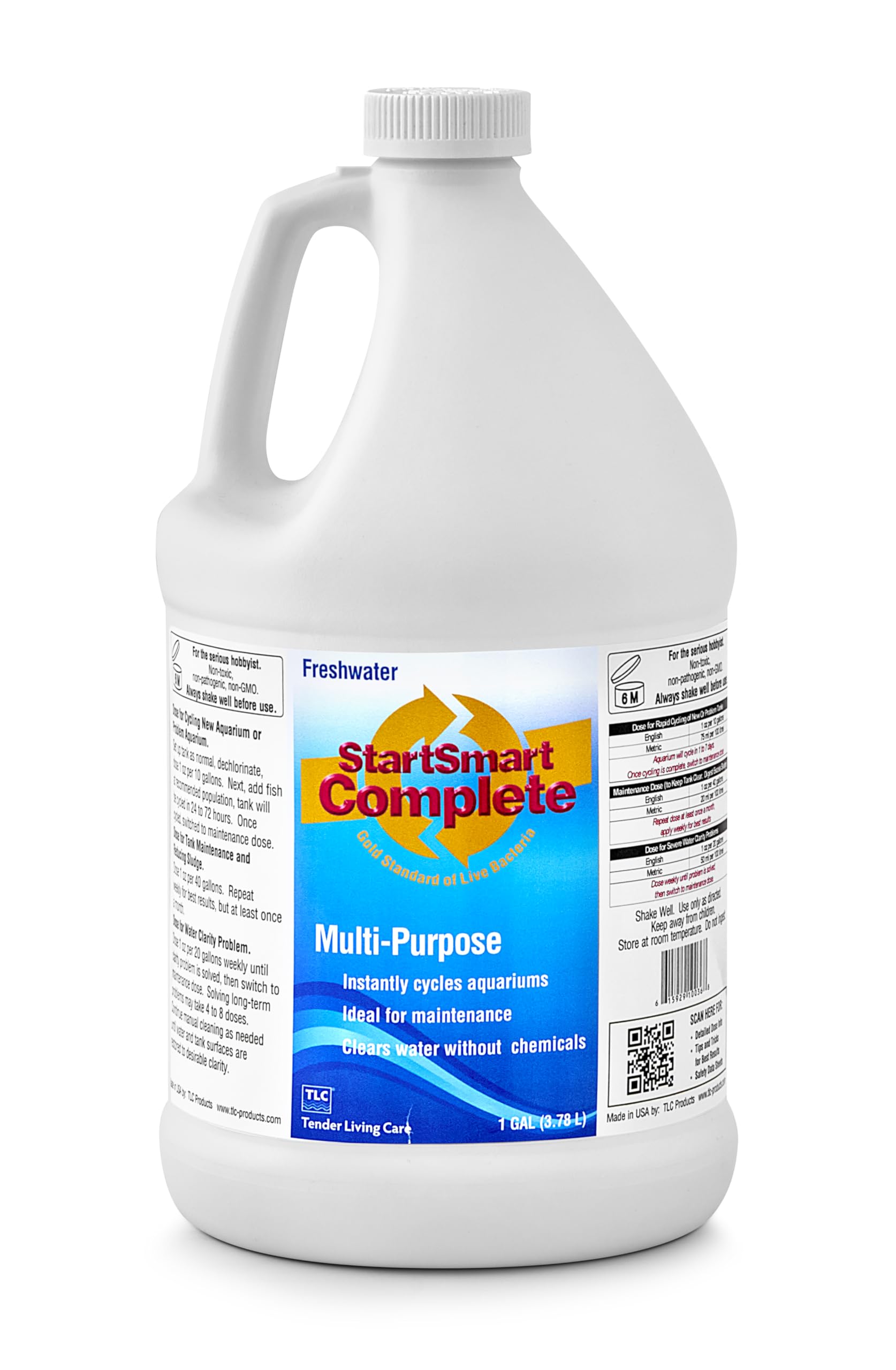 TLC Products StartSmart: botella etiquetada para inicio de ciclo.
