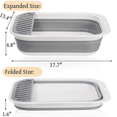 Tlence caja-arena-gato-plegable-compacta ideal para viajar y guardar sin ocupar.