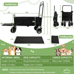 TNELTUEB carrito para perros grandes interior amplio para mascotas de gran tamaño.