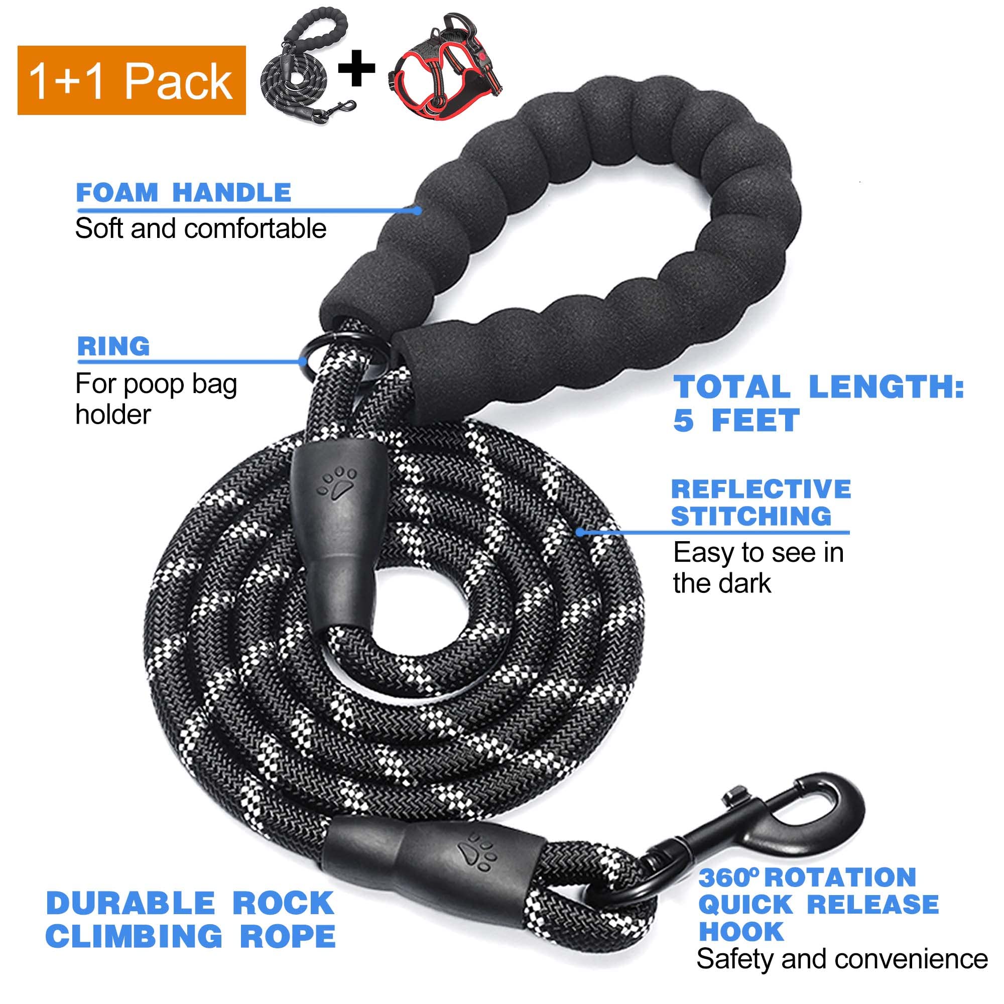 arnés tobeDRI con enganche dorsal para caminatas más cómodas.