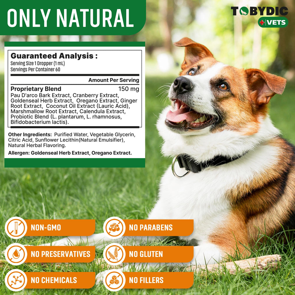 TOBYDIC alivio del comezón en perros y gatos, ideal para uso regular.