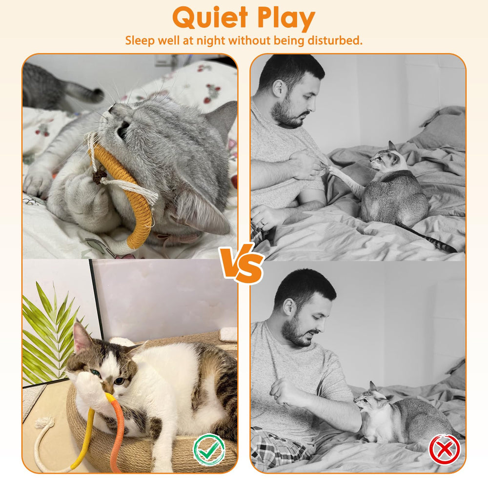 Tocirelo cuerda de colores para gatos, fomenta juego interactivo seguro
