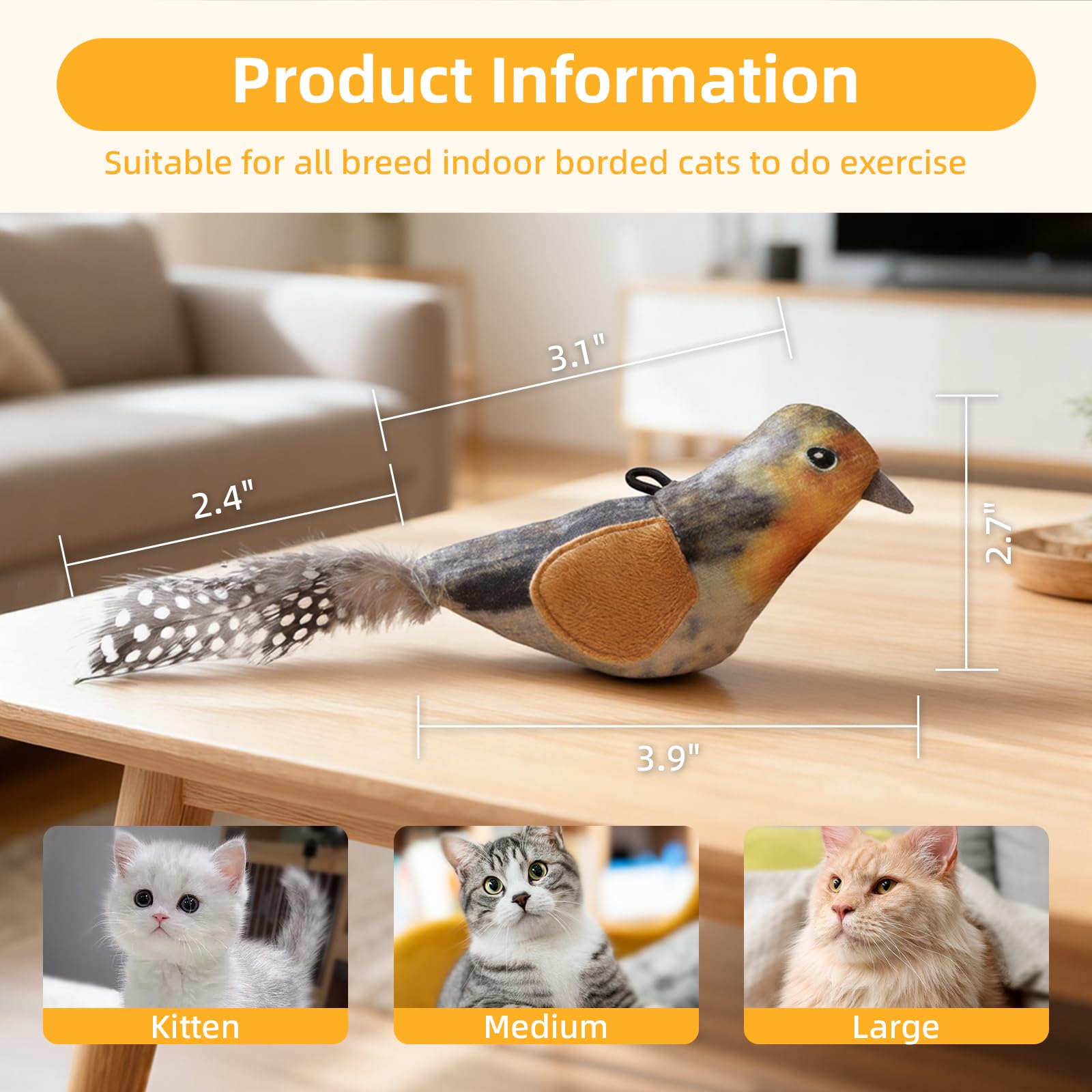 Pack de tres juguetes colgantes para gatos listos para uso