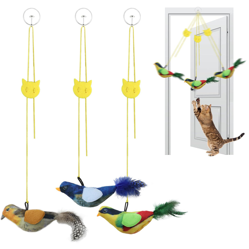 Tocirelo Pájaro Interactivo Colgante: conjunto de tres para entretenimiento continuo