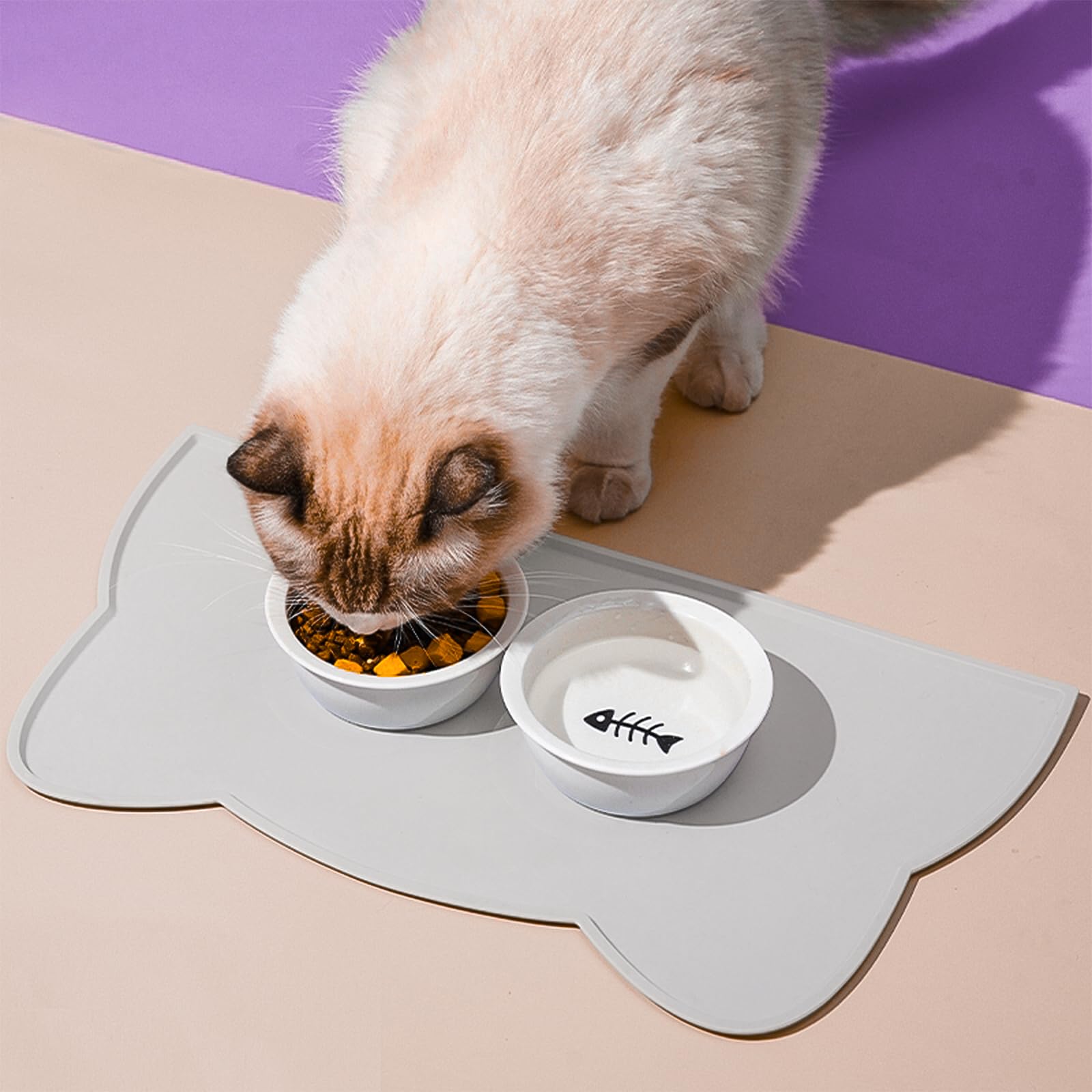 TOKAYIFE tapete de alimentación de gatos, resistente al agua, fácil de limpiar.