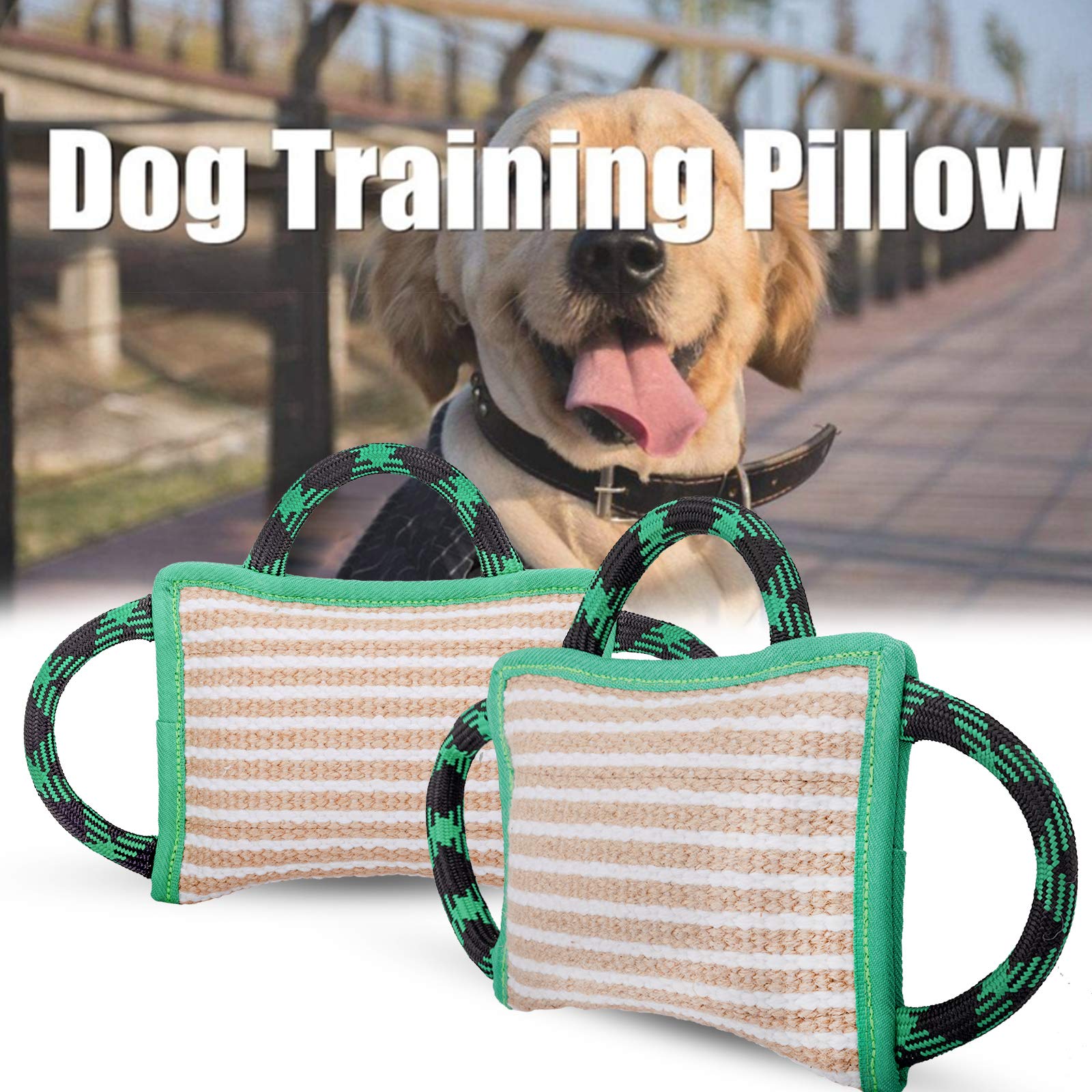 ToLanbbt Juguete verde de yute, textura resistente para perros.