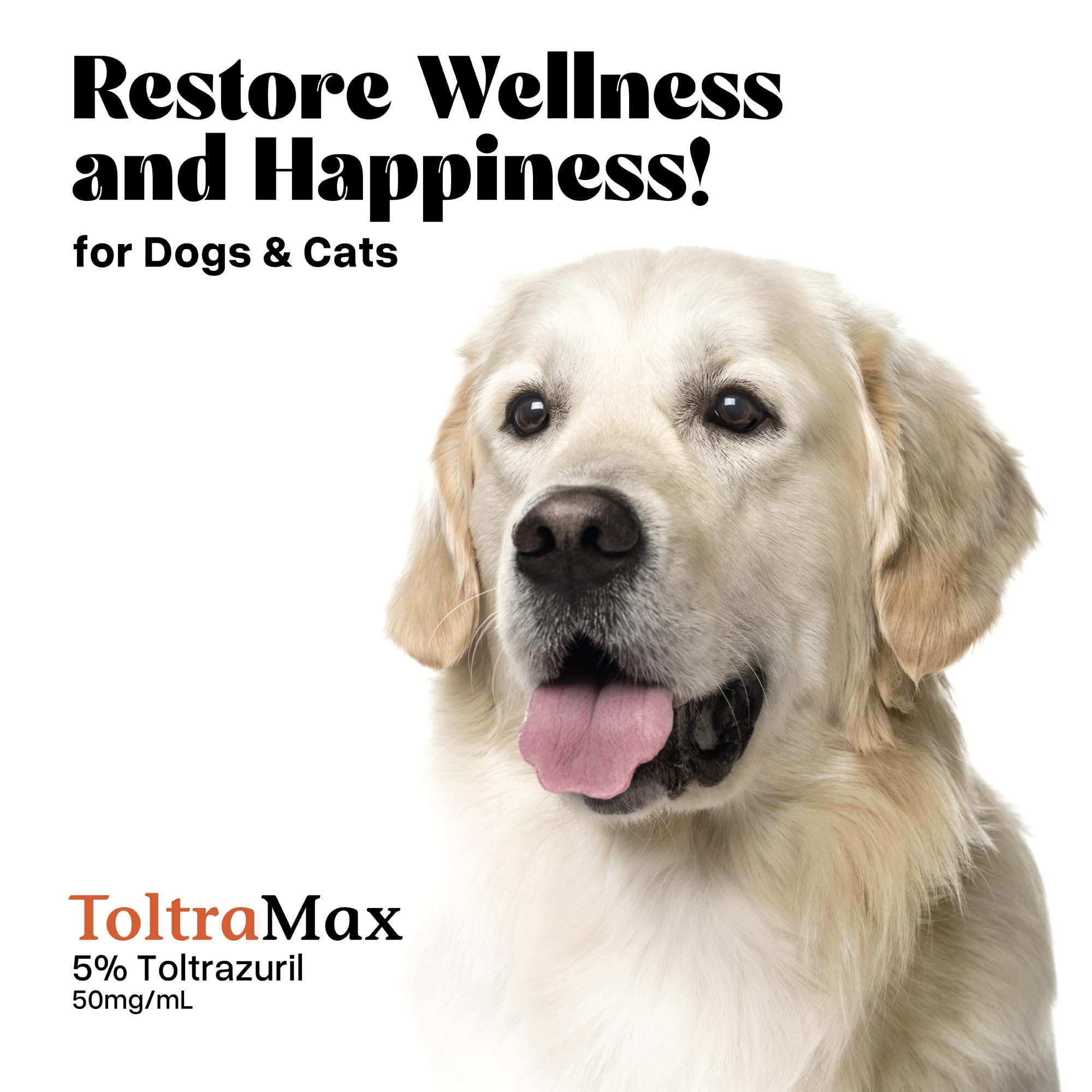 ToltraMax Toltrazuril 5.0% dosificación sencilla para caballos, perros y gatos.