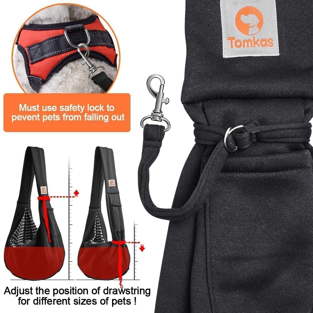 Porte-chien TOMKAS noir, utilisation quotidienne confortable et légère.