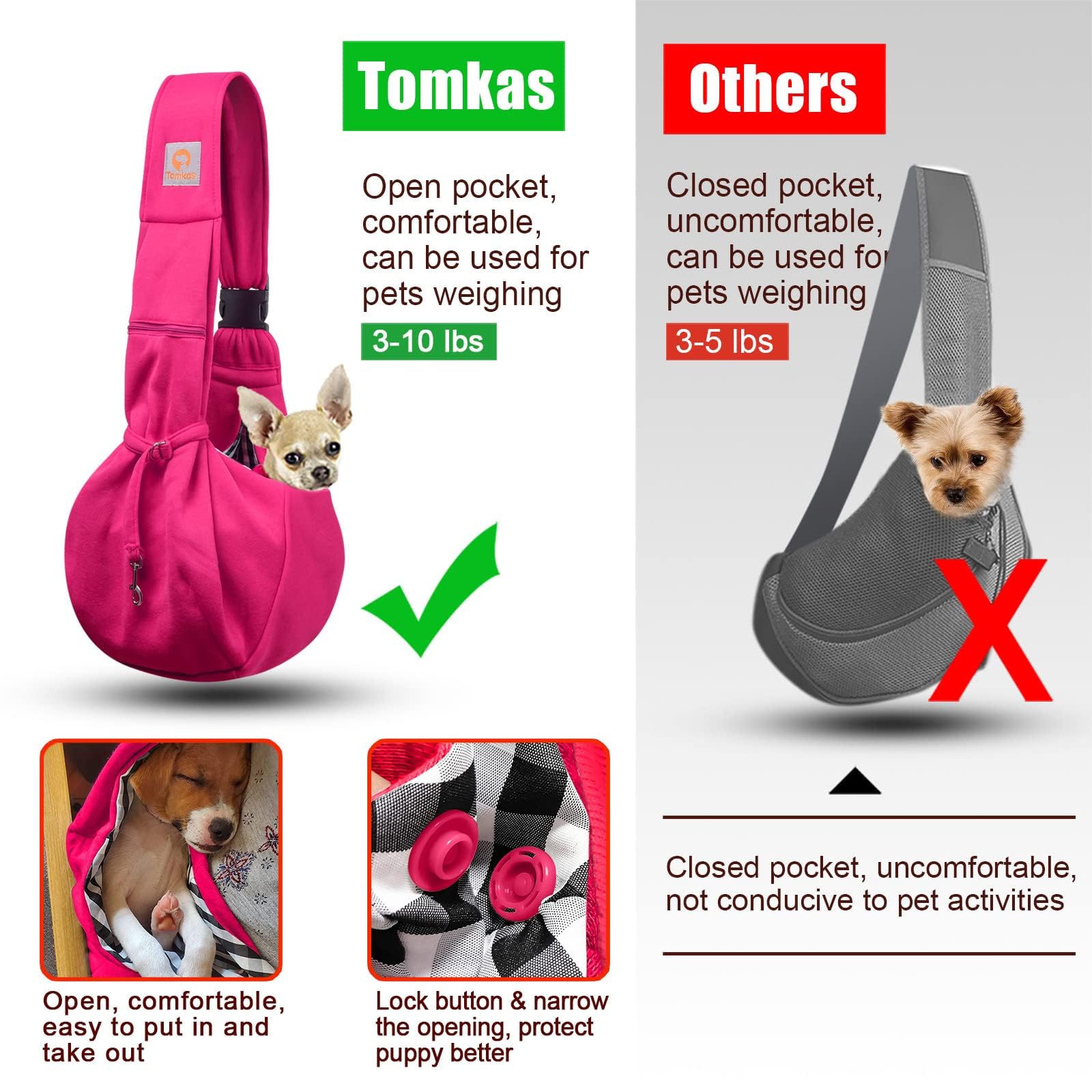 TOMKAS sling uso diario para salir de casa con el perro