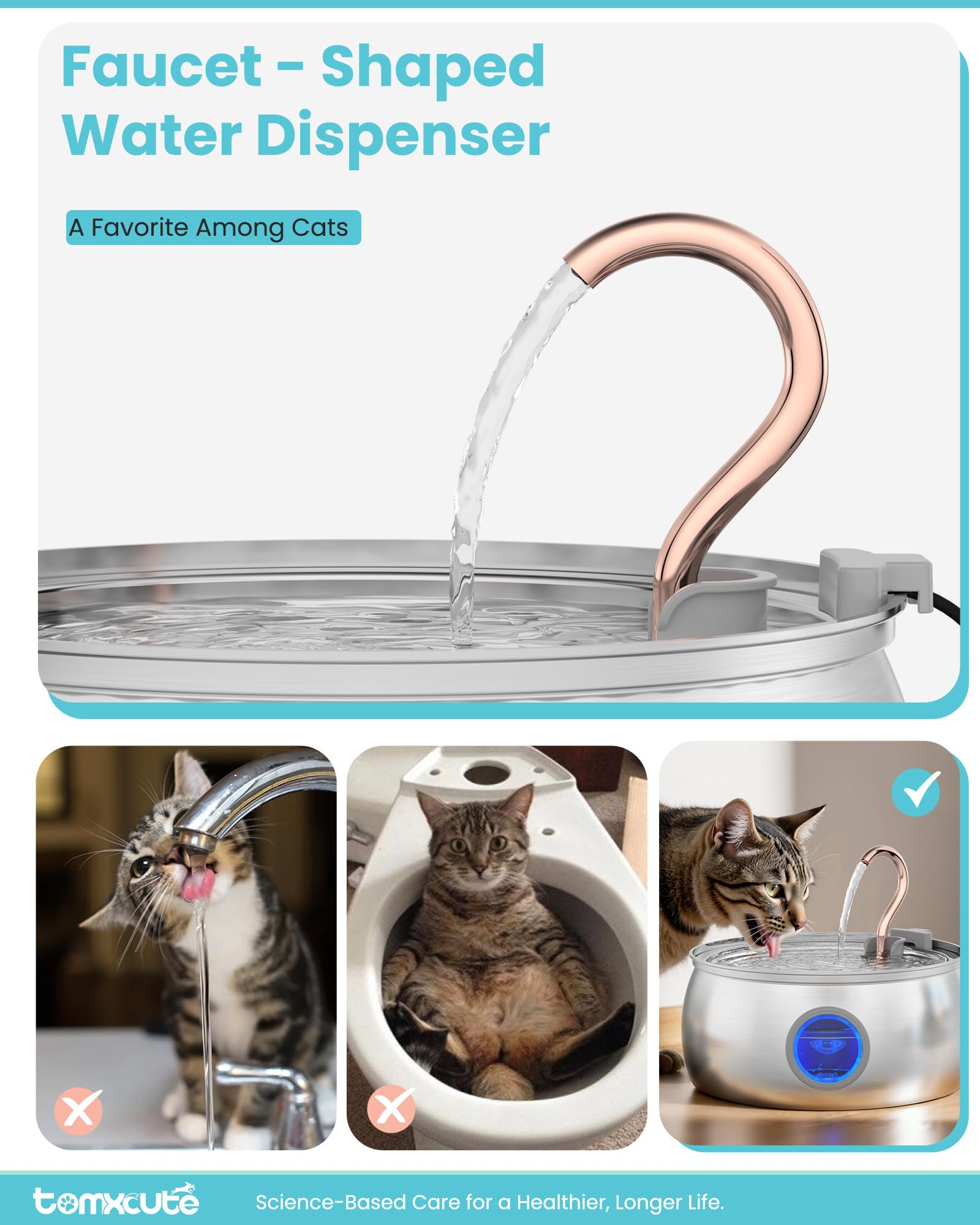 Tomxcute bomba ultra silenciosa mantiene el flujo de agua en silencio.