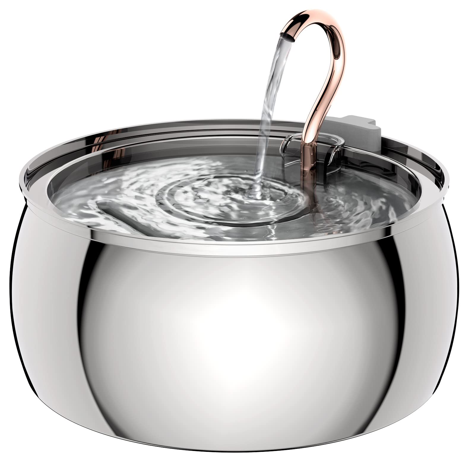 Tomxcute fuente cisne cobre, bebedero elegante para gatos.