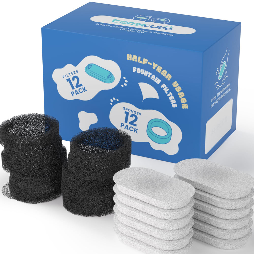 Tomxcute filtros reemplazo 24 pack para fuente de gato, mantiene agua limpia