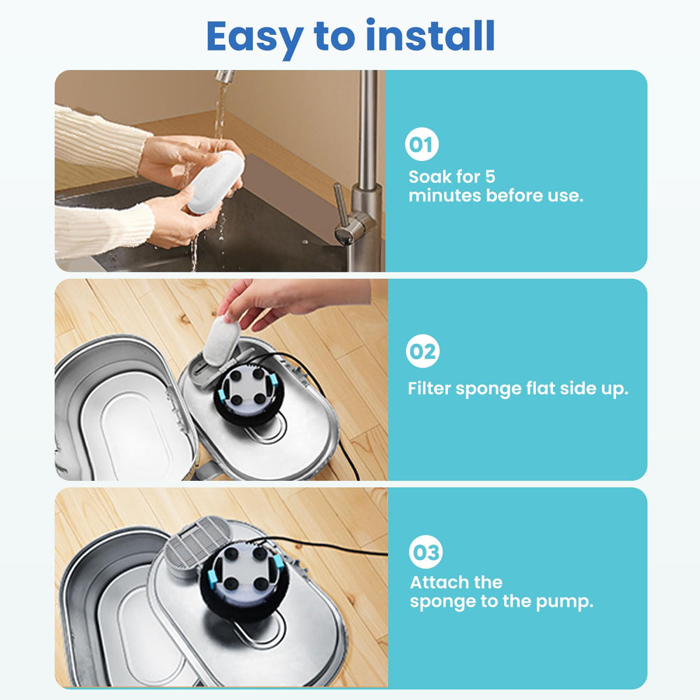 Tomxcute fuente de agua para gato, limpieza fácil con filtros
