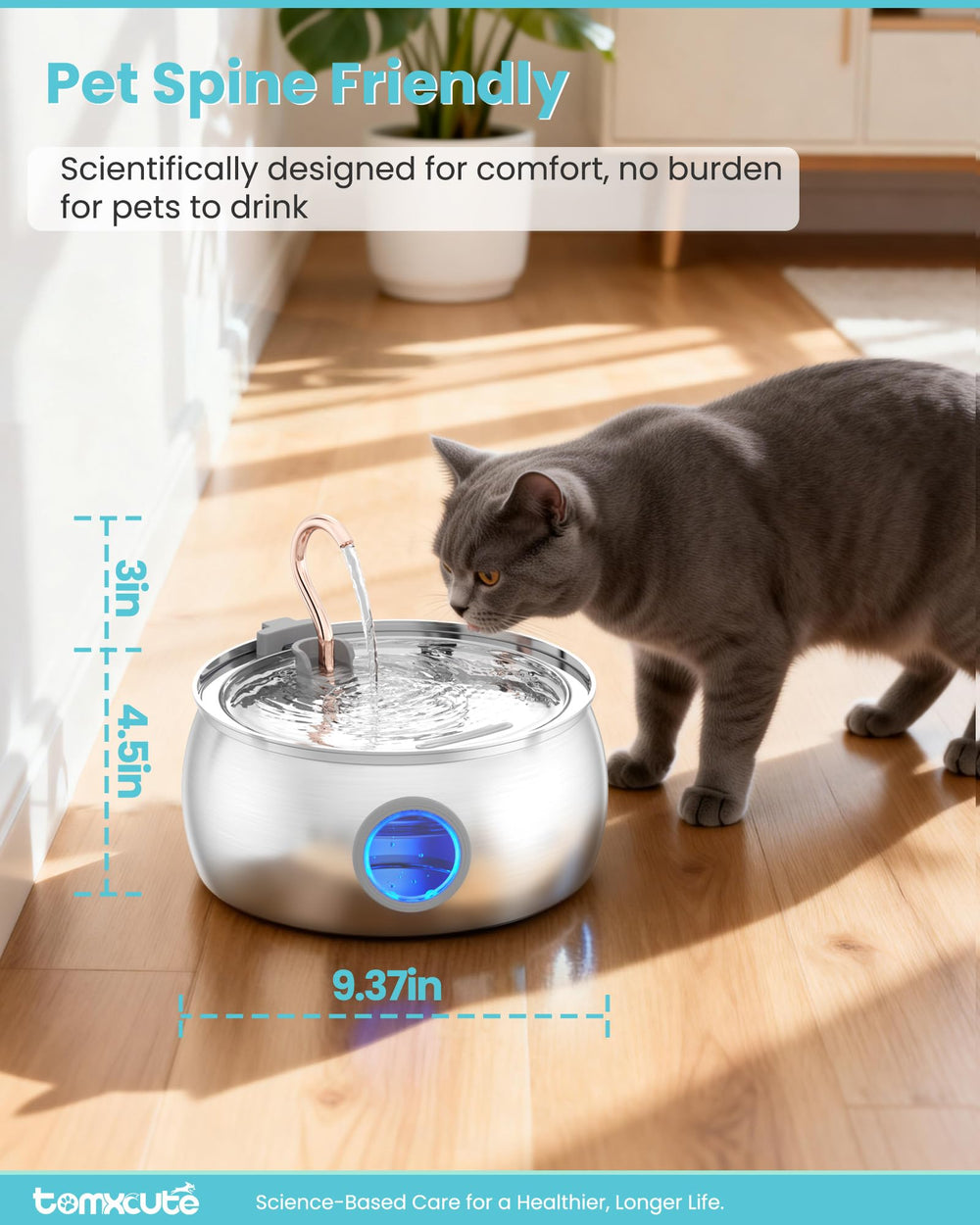 Tomxcute nivel de agua visible facilita vigilar la hidratación diaria.