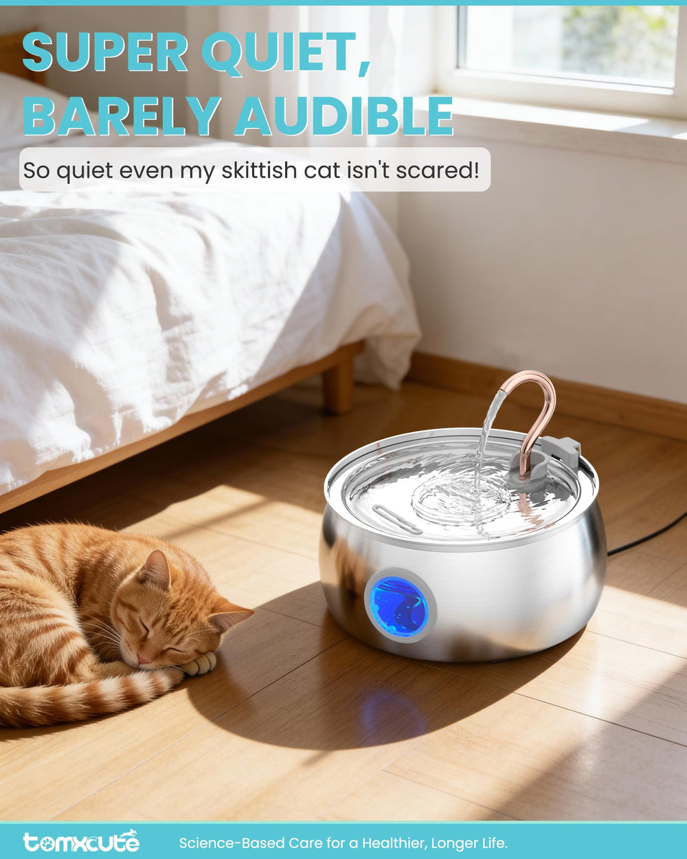 Tomxcute pico de cobre curvo guía al gato hacia el agua fresca.