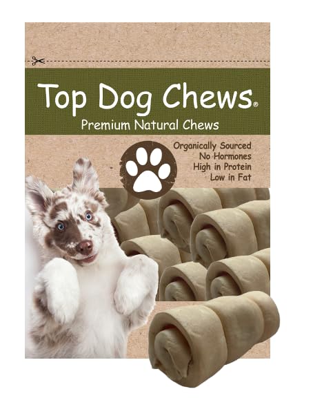 Top Dog Chews rollos de mejilla de res 3 pulgadas, paquete de 10 para masticación prolongada