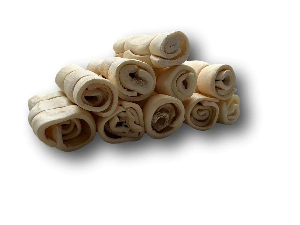 Top Dog Chews rollos de mejilla de res 3 pulgadas, textura que se suaviza con la masticación
