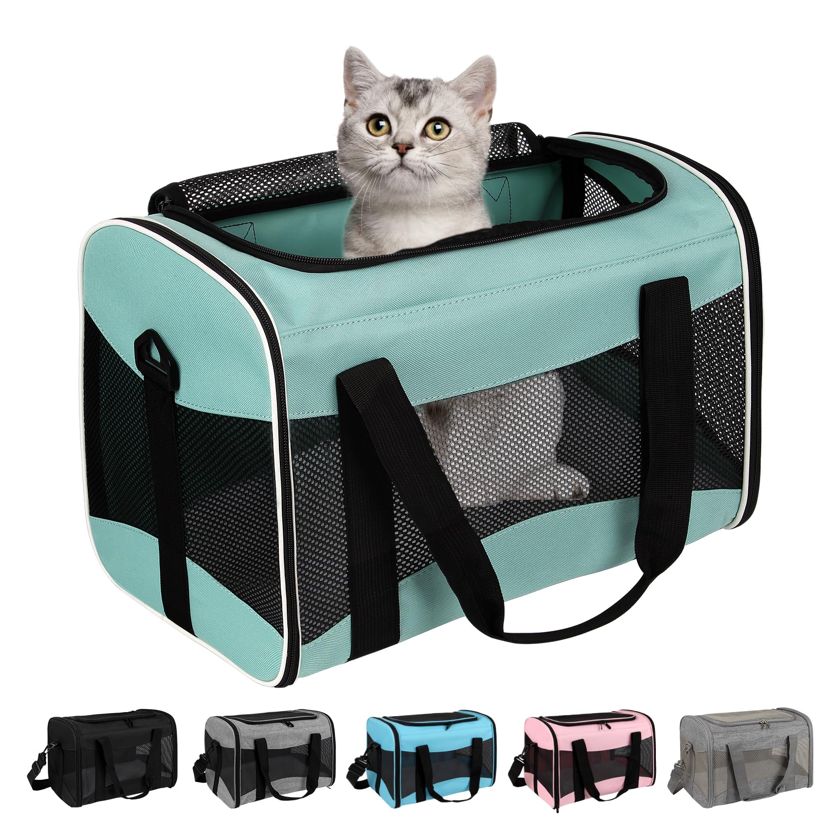 Top Tasta transportadora para gatos con dimensiones 17x11x11, ideal para viajes.
