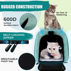 Top Tasta transportín-gatos-perros con ventanas-malla verde, buena visibilidad