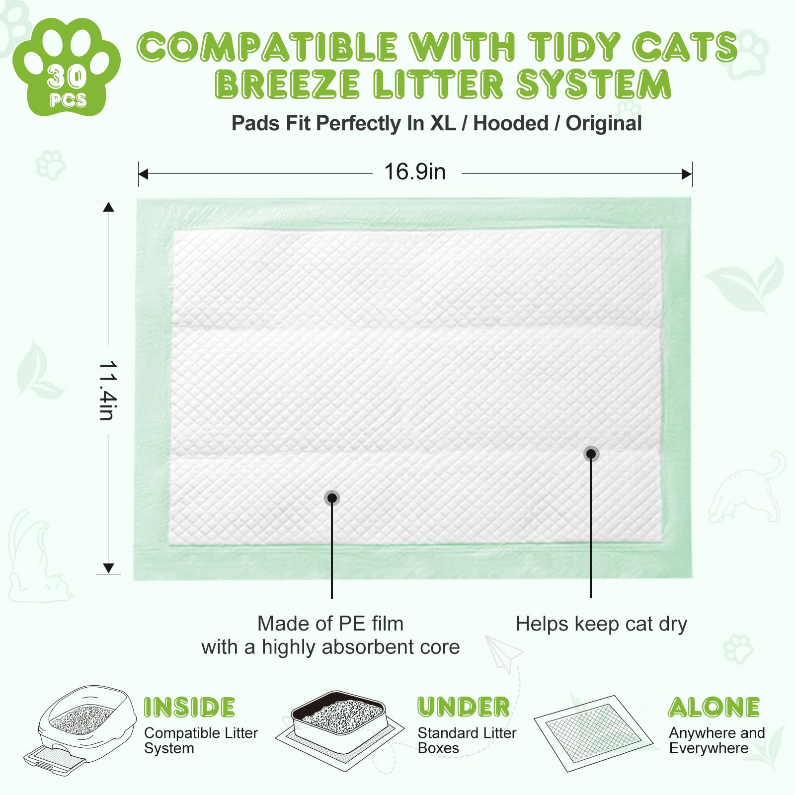 Almohadilla Topfeel para gato, almohadilla-gato-absorbente-rapida, mantiene seco el área.