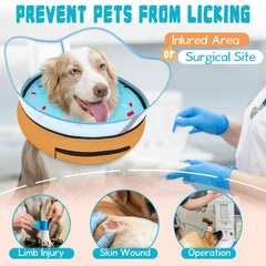Toptakeit Collar Donut Inflable Elevado Dorsal mantiene al animal cómodo durante la recuperación