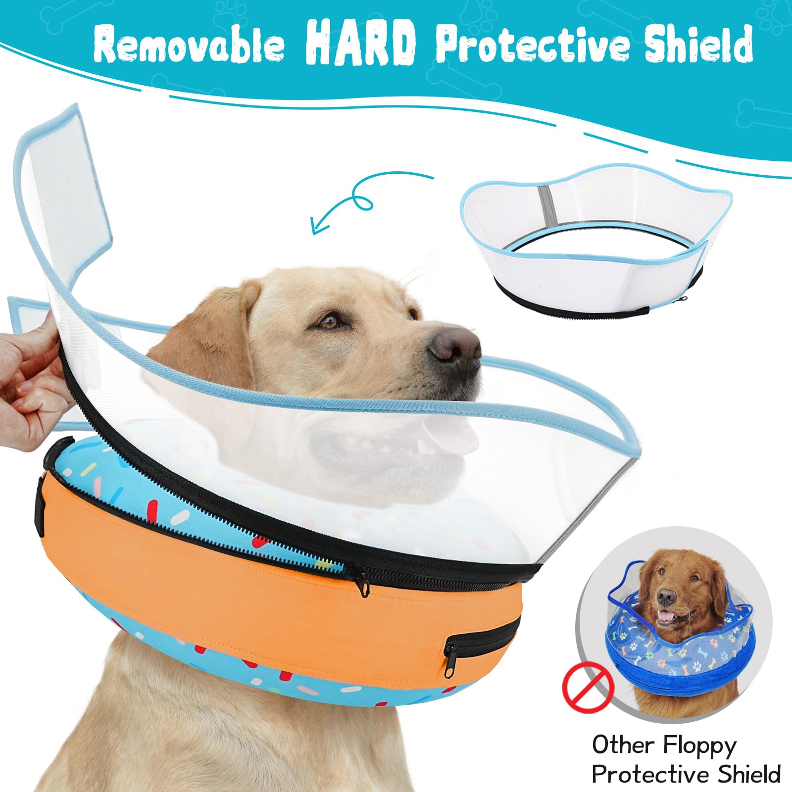 Toptakeit collar inflable donut, tejido antiadherente facilita la limpieza.