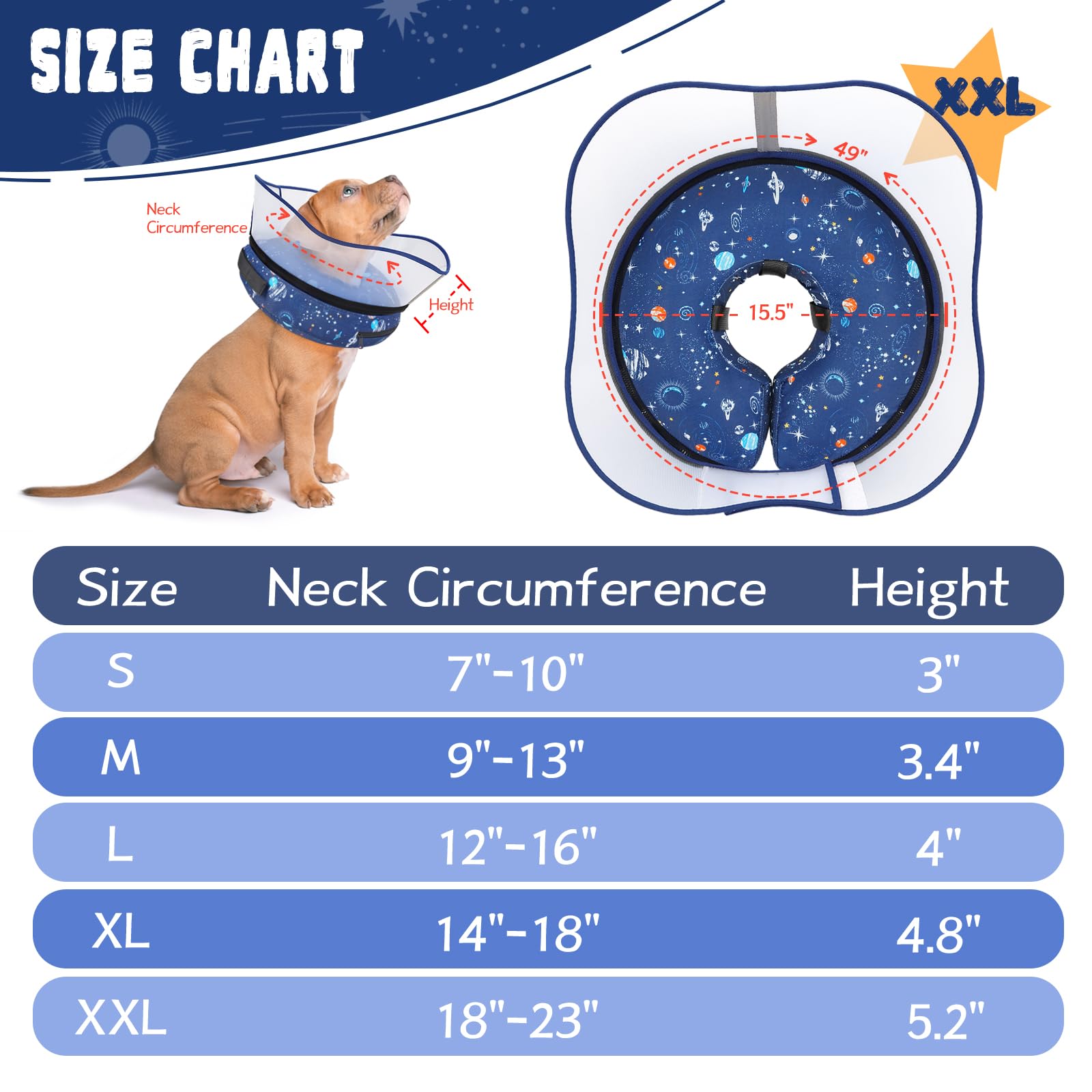 Toptakeit collar inflable rosquilla, ajuste con velcro para un ajuste seguro