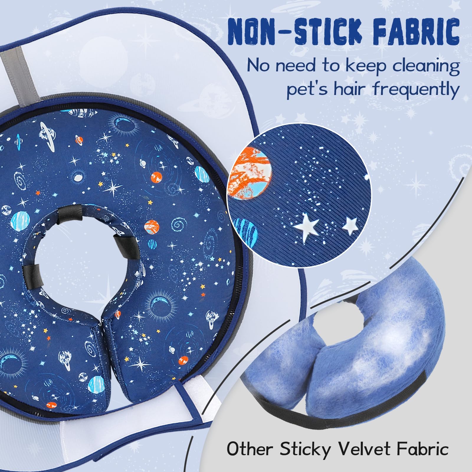 Toptakeit collar rosquilla inflable, sistema de ajuste seguro para cuello del perro.