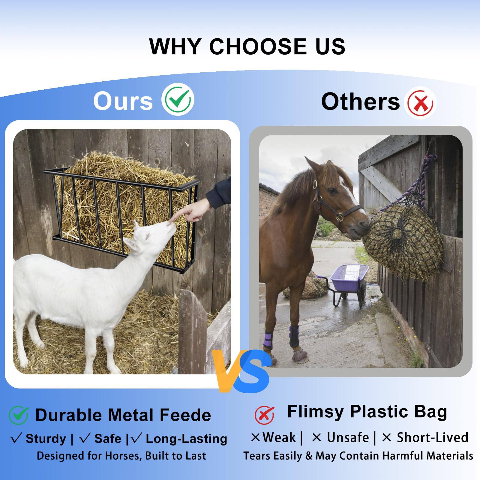 Topyznsup Diseño durable en acero al carbono, seguro para animales.