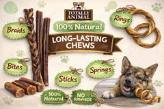 Totally Animal Palitos de res para perro, textura gruesa y sabrosa para masticar