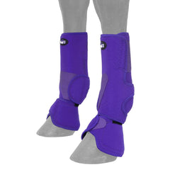 Botas Tough 1 Performers Morado: ajuste cercano y protección para el caballo.