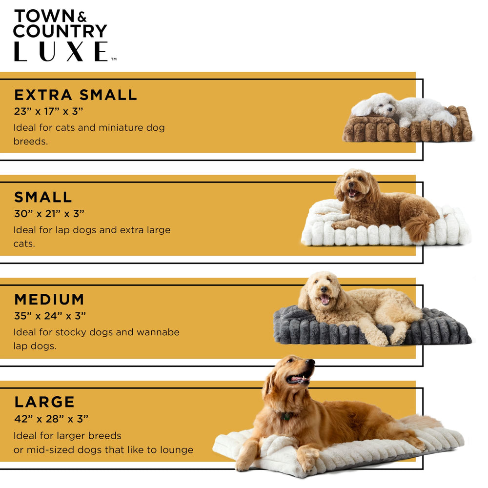 Town & Country Luxe CuddleTown: cama grande de 42x28 pulgadas para razas grandes.