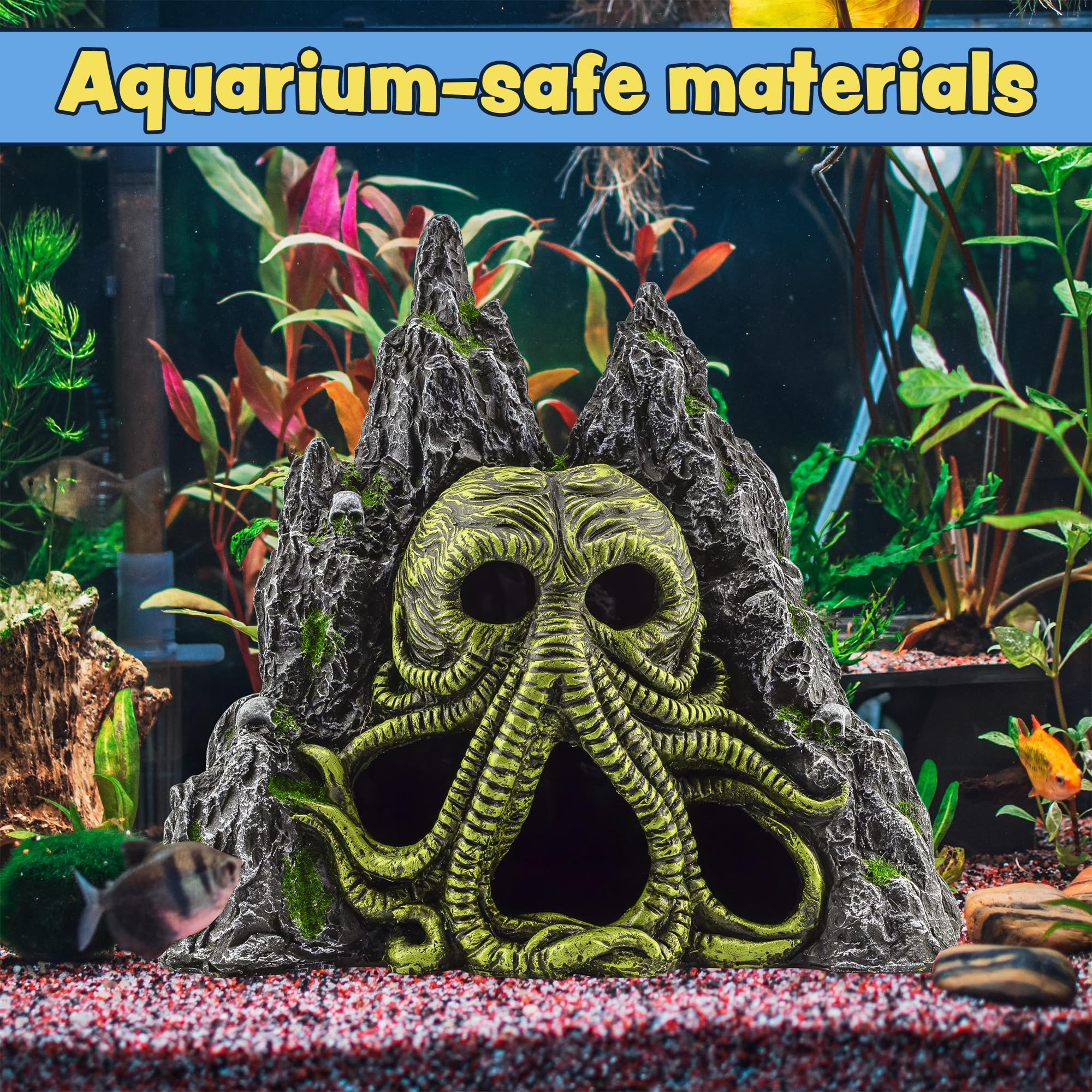 Toy Vault Caverna-resina para acuario, crea refugio visual para peces.