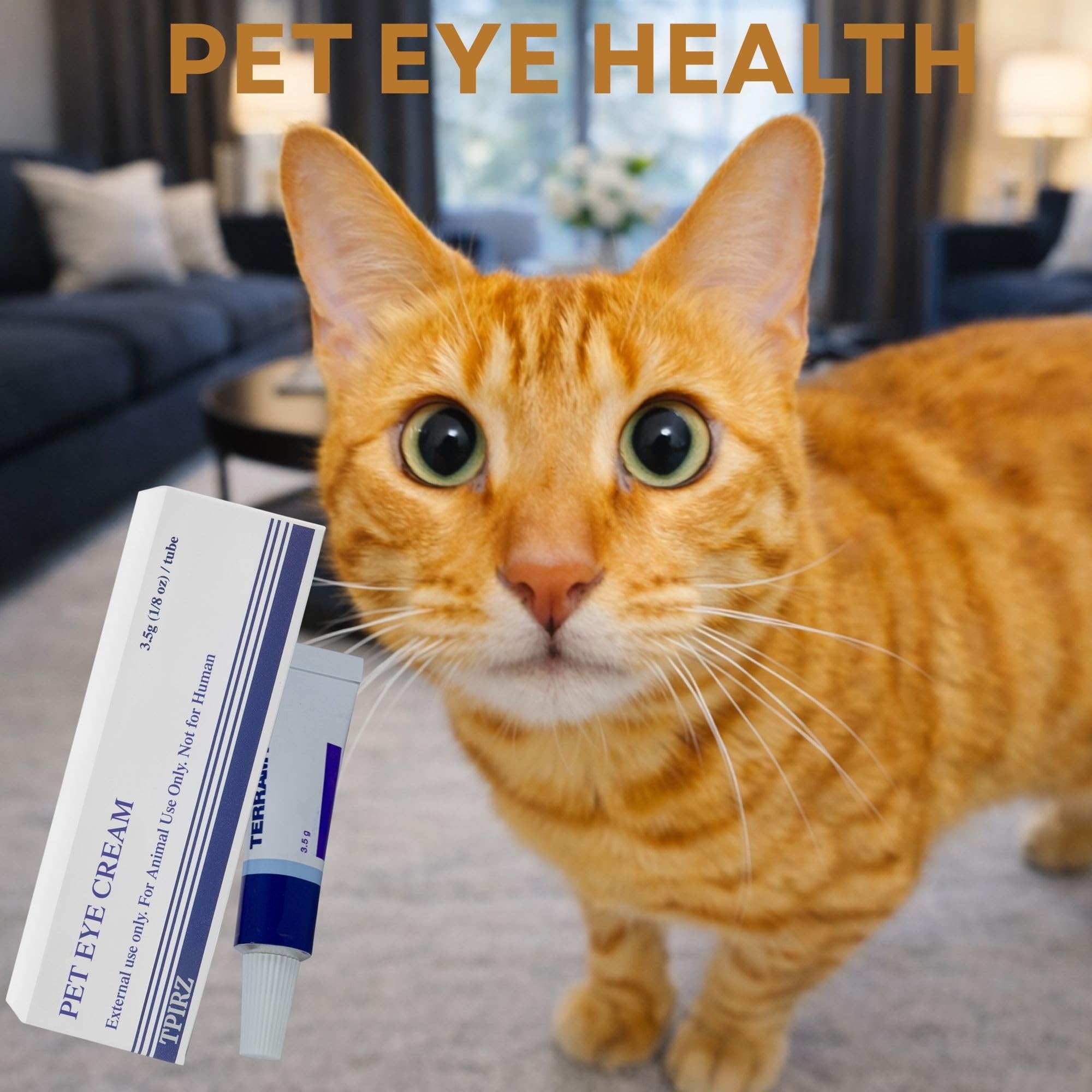 TPIRZ crema ojos mascotas, dosis precisa para uso externo.