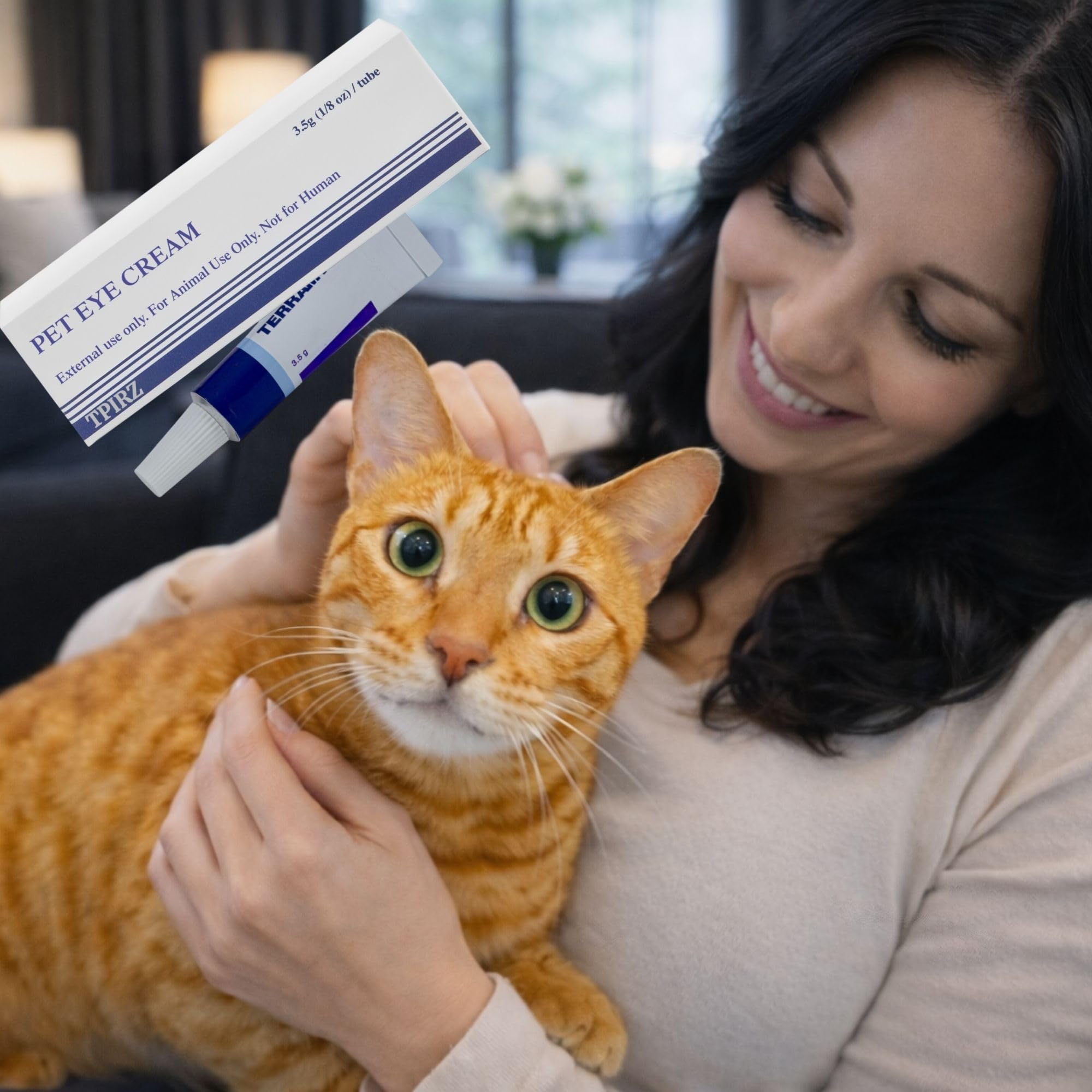 TPIRZ crema ojos mascotas envase sin cierre, fácil de abrir.