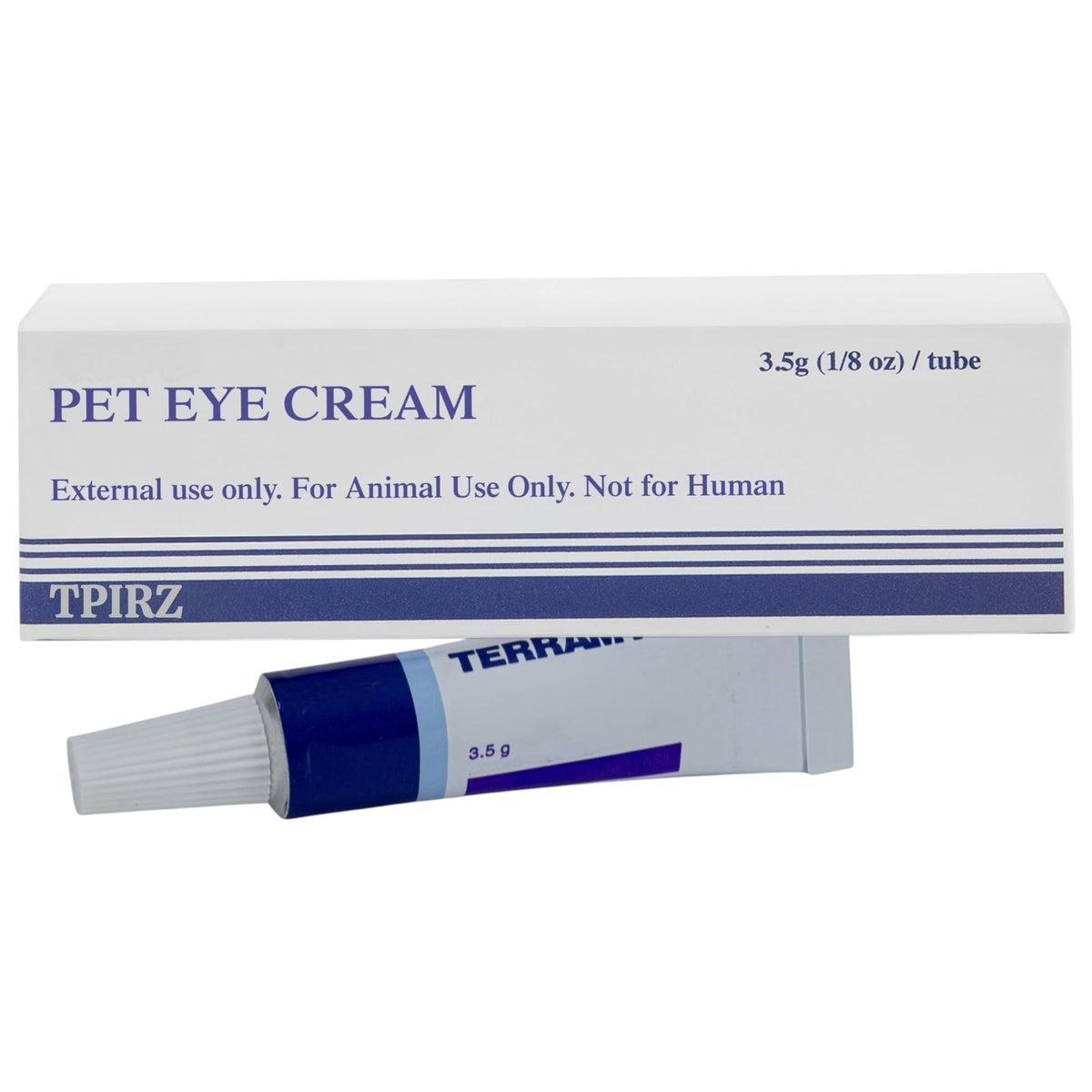TPIRZ crema ojos mascotas en tubo, aplicación suave alrededor del ojo.