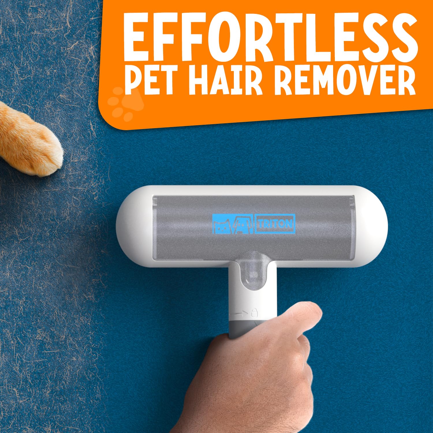 Triton mango desmontable facilita guardar el removedor de pelo.