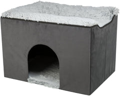 TRIXIE Harvey Cave con cubertura velour: refugio suave para gatos y perros pequeños.
