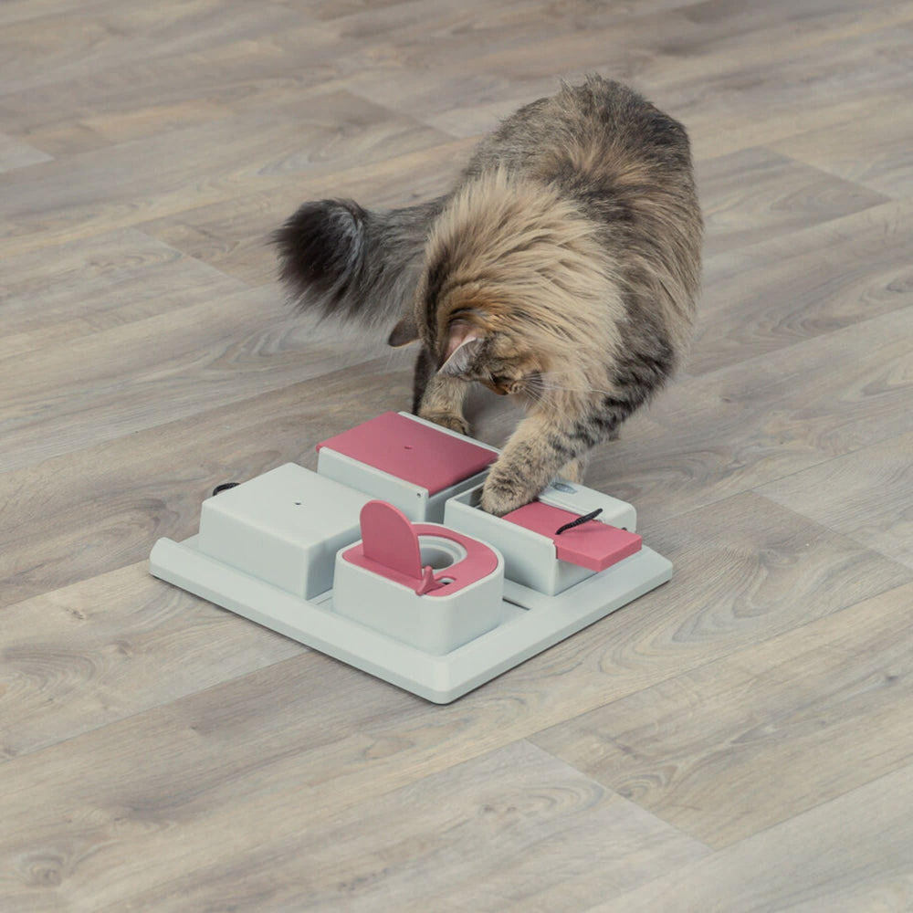 TRIXIE Poker Box con compartimentos deslizables, recompensa cada intento y fomenta el juego exploratorio.