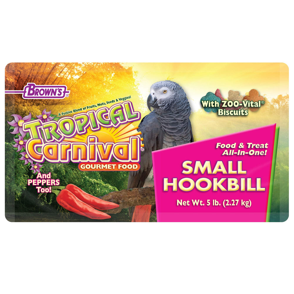 Tropical Carnival al alimento gourmet aves: aves comiendo en jaula con alimento aromático