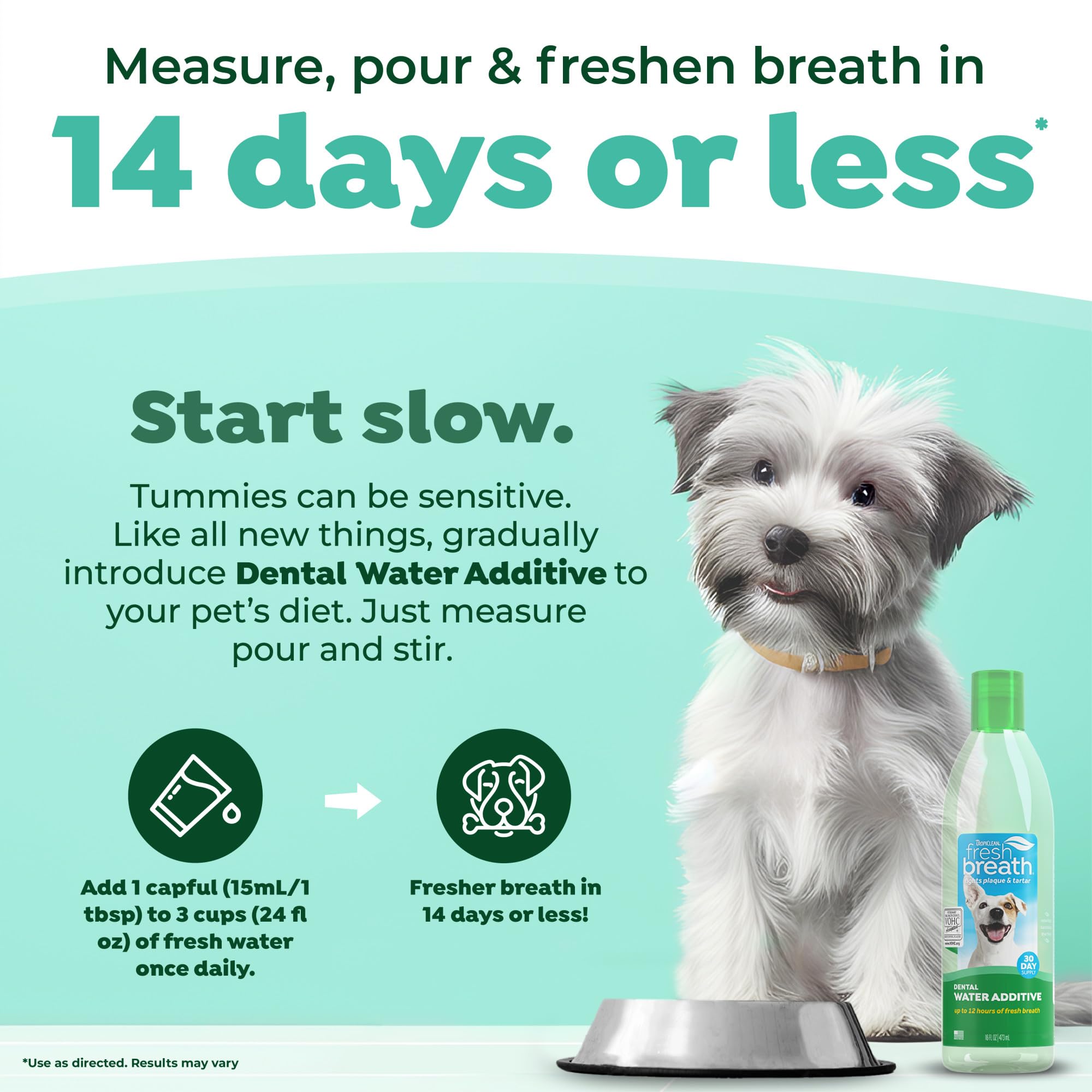 TropiClean aditivo de agua para perros, sabor neutro para estómagos sensibles.