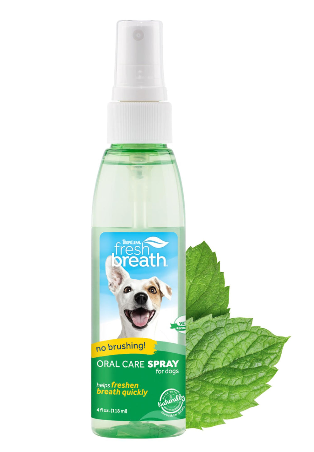 TropiClean aliento fresco para perros y gatos, enfoque boca, aliento más fresco al instante.